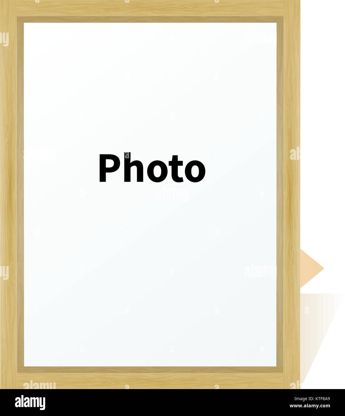 Standing wooden blank clean frame photo on a stand Stock Vector