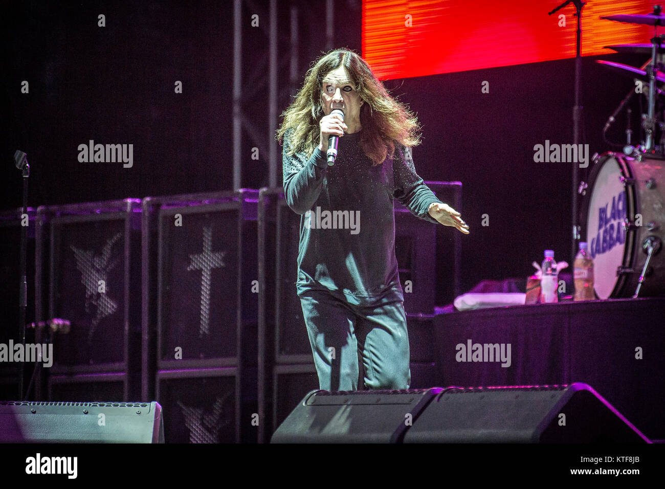 The English rock band Black Sabbath performs a live concert at the Norwegian music festival Tons of Rock 2016. Here singer and TV-celebrity Ozzy Osbourne is seen live on stage. Norway, 23/06 2016. Stock Photo