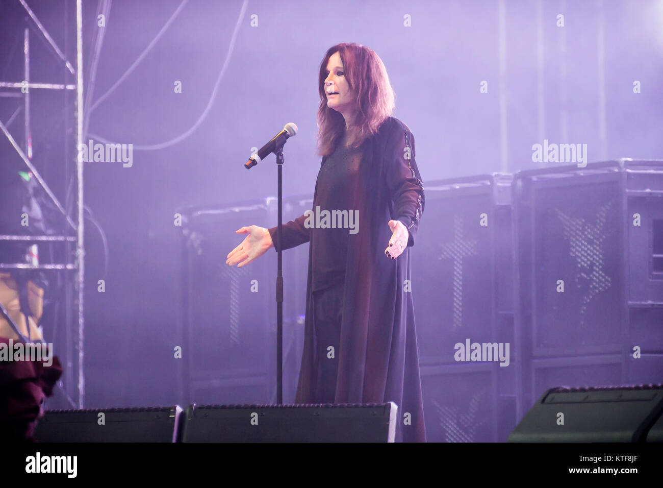 The English rock band Black Sabbath performs a live concert at the Norwegian music festival Tons of Rock 2016. Here singer and TV-celebrity Ozzy Osbourne is seen live on stage. Norway, 23/06 2016. Stock Photo