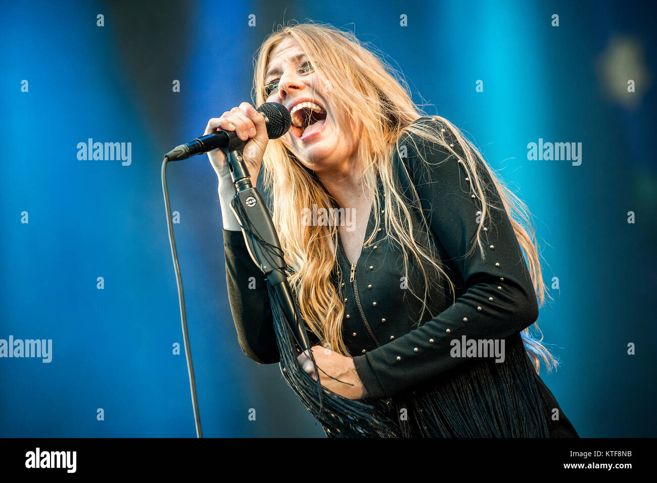 The Swedish rock band Blues Pills performs a live concert at the Norwegian music festival Tons of Rock 2016. Here singer Elin Larsson is seen live on stage. Norway, 23/06 2016. Stock Photo