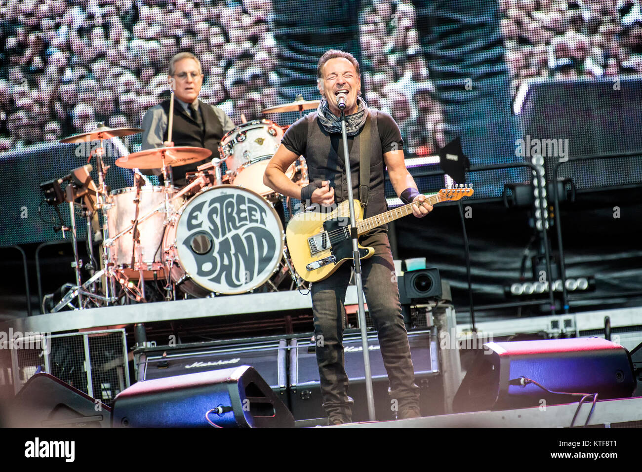 The American singer, songwriter and musician Bruce Springsteen performs a live concert with his band The E Street Band at Ullevaal Stadion in Oslo. Bruce Springsteen is also known as The Boss and the concert was part of The River Tour. Norway, 29/06 2016. Stock Photo