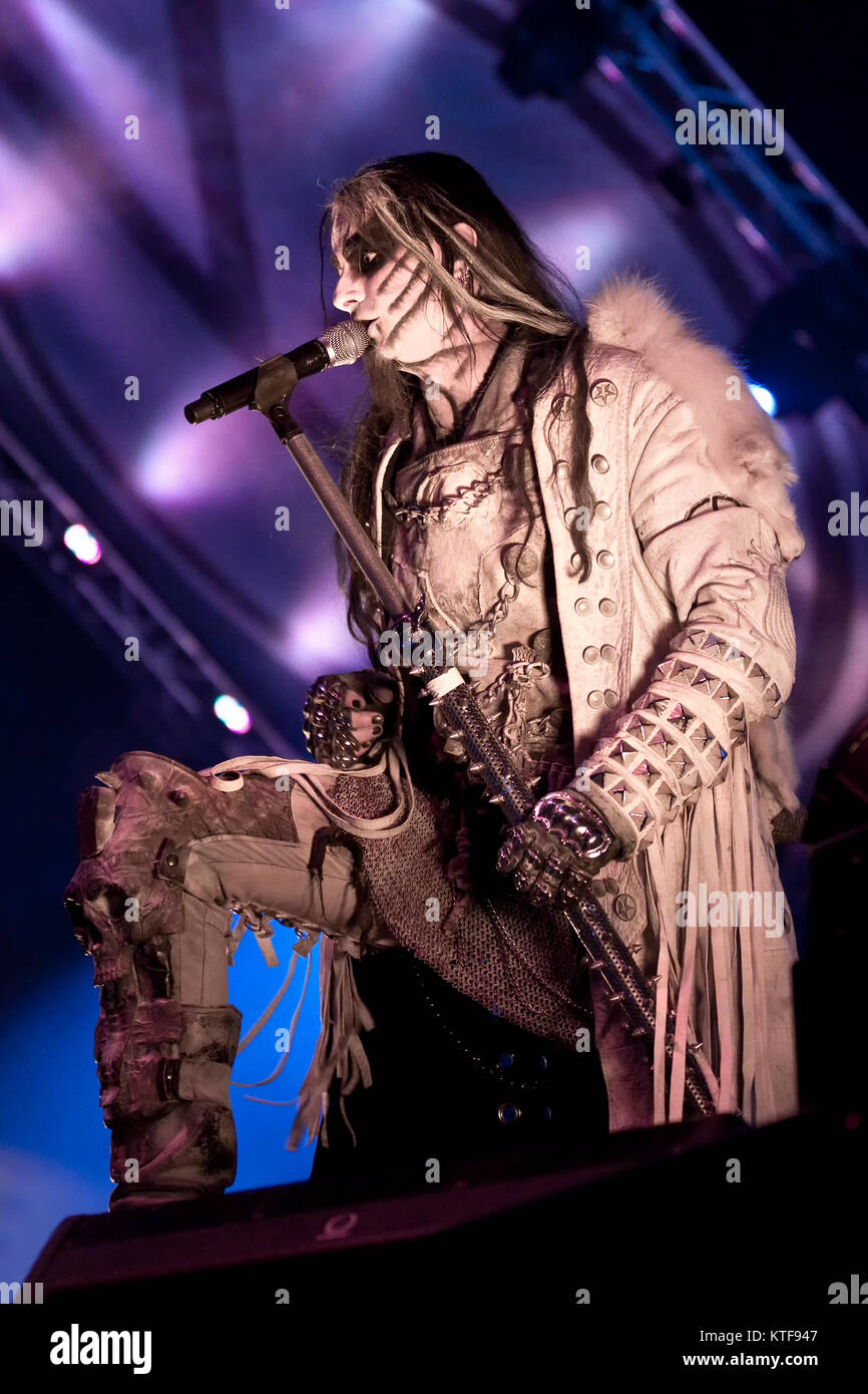 The Norwegian symphonic black metal band Dimmu Borgir performs live at Oslo  Spektrum. Here vocalist Shagrath is seen live on stage. Norway, 28/05 2011  Stock Photo - Alamy