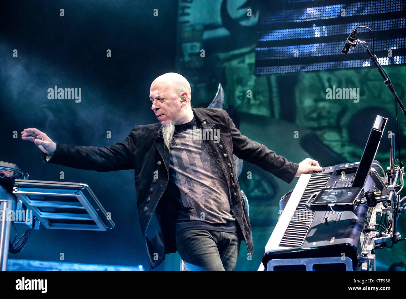 The American progressive metal band Dream Theater performs a live concert  at Oslo Spektrum. Here musician Jordan Rudess on keyboards is seen live on  stage. Norway, 21/02 2014 Stock Photo - Alamy