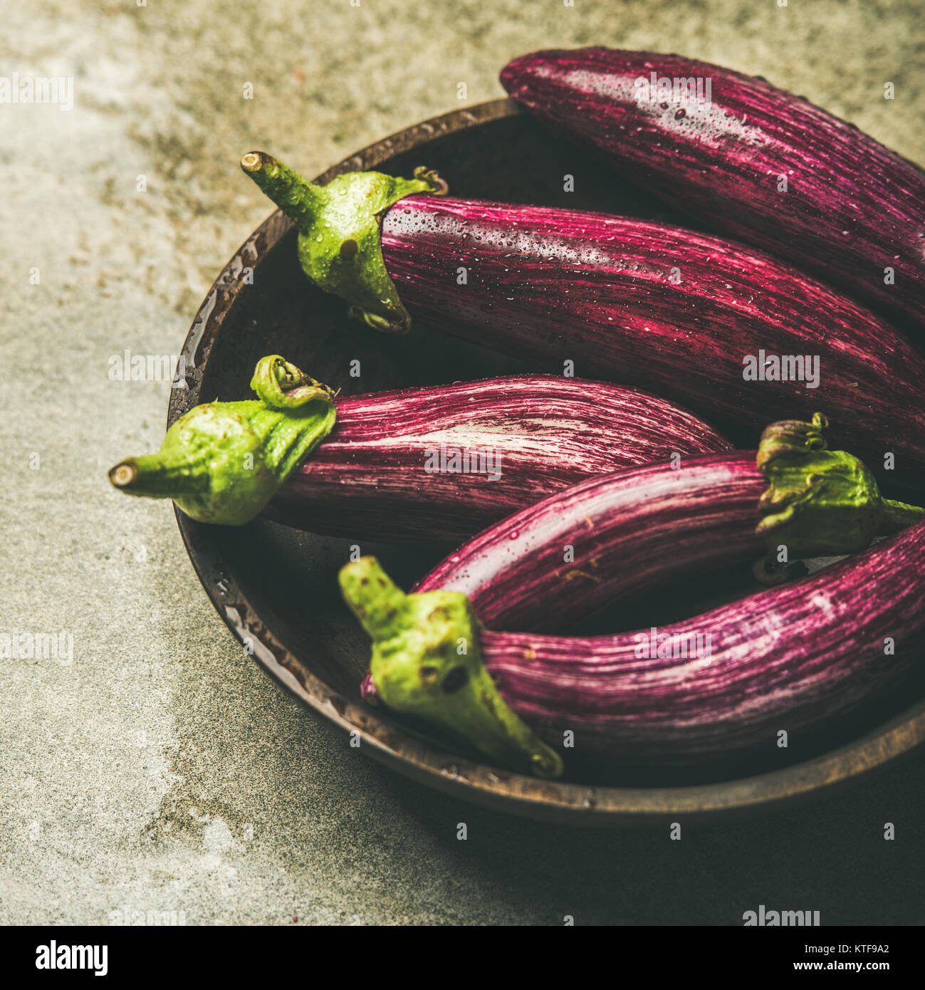Fresh raw Fall harvest purple aubergines, square crop Stock Photo Alamy