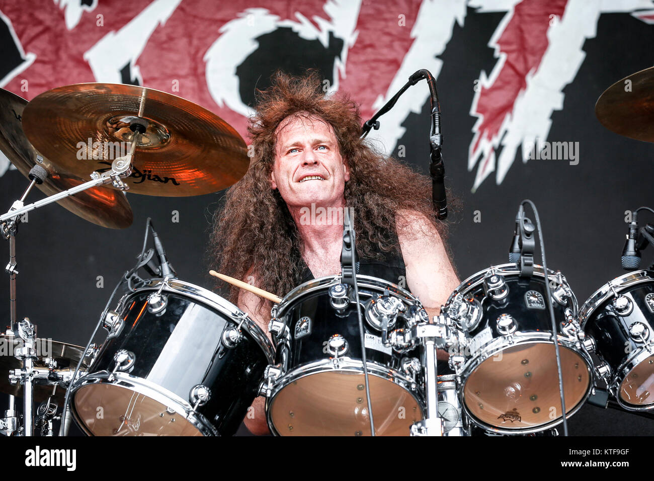 The Canadian speed metal band Exciter performs a live concert at the