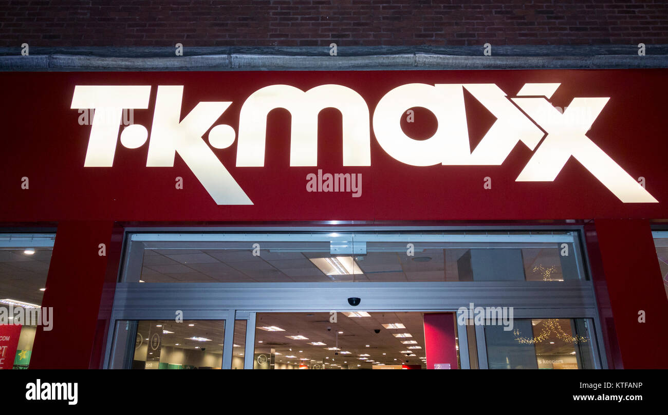 TK Maxx store entrance on King Street, Hammersmith, London, W6, UK