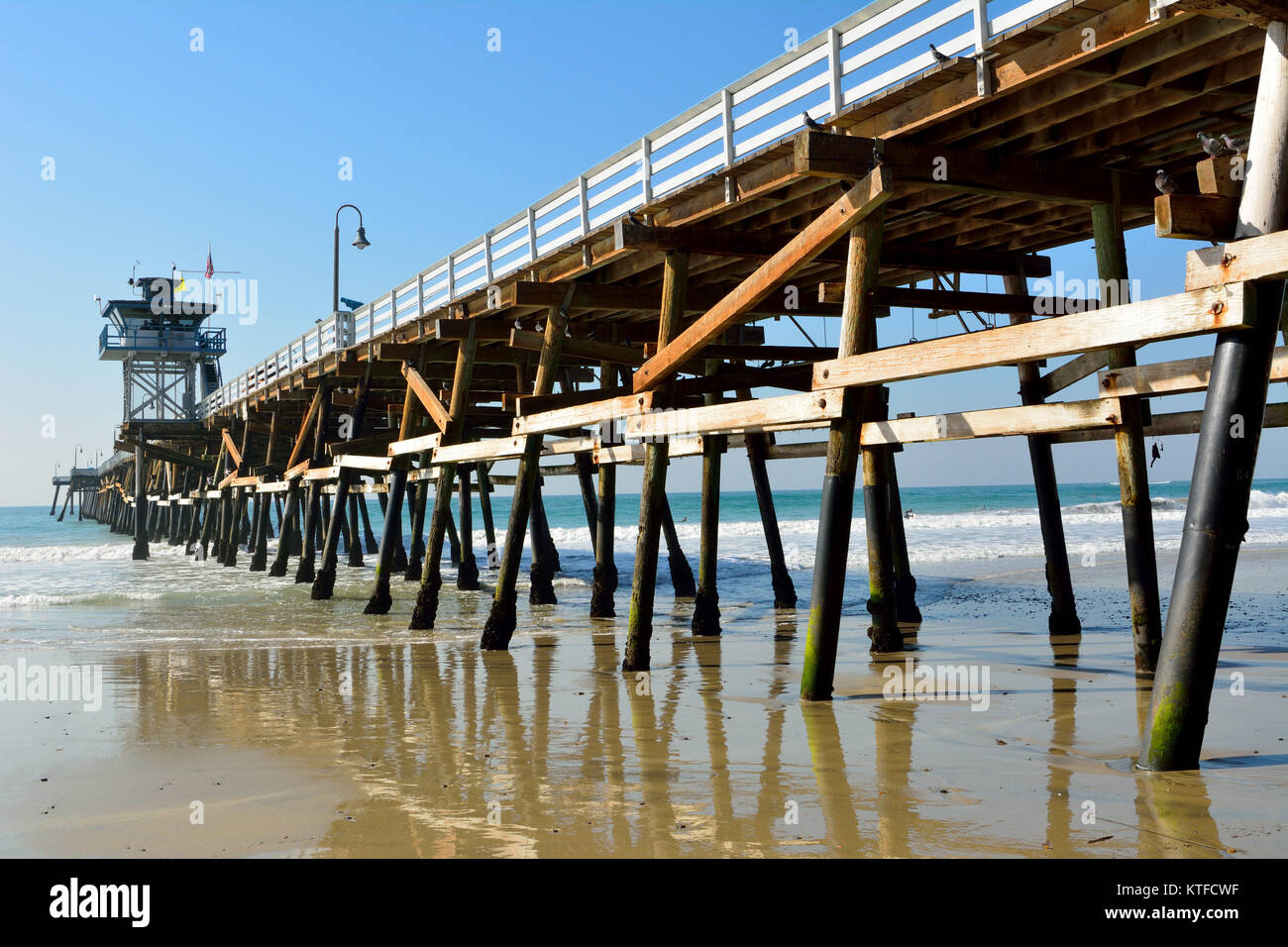 Wooden pier in San Clemente, California. Stock Photo