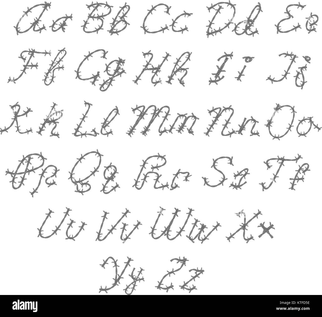 Barbed Wire Vector Font - Type