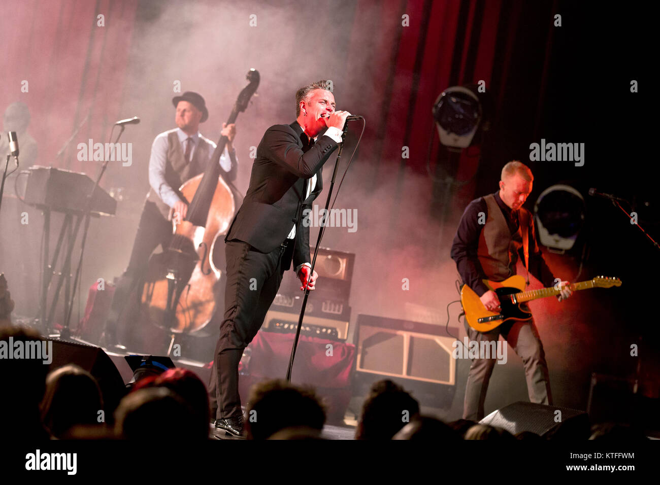 The Norwegian rock band Kaizers Orchestra performs a live concert at Den Norske Opera in Oslo. Here vocalist, songwriter and musician Janove Ottesen is seen live on stage. Norway, 27/01 2013. Stock Photo