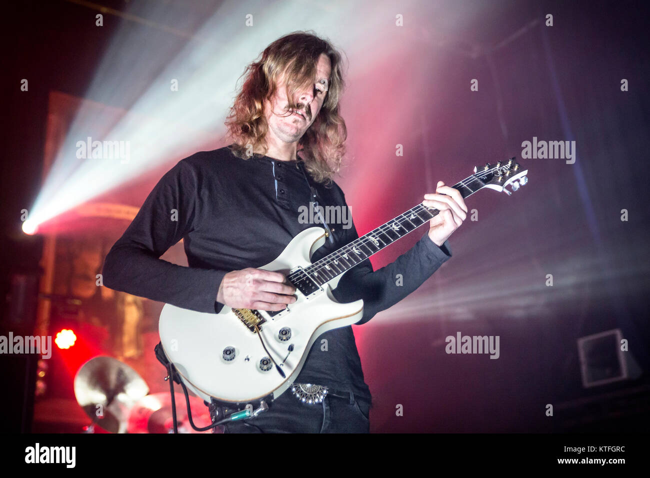 The progressive Swedish death metal band Opeth performs a live concert at Sentrum Scene in Oslo. Here vocalist and guitarist Mikael Åkerfeldt is seen live on stage. Norway, 14/11 2014. Stock Photo