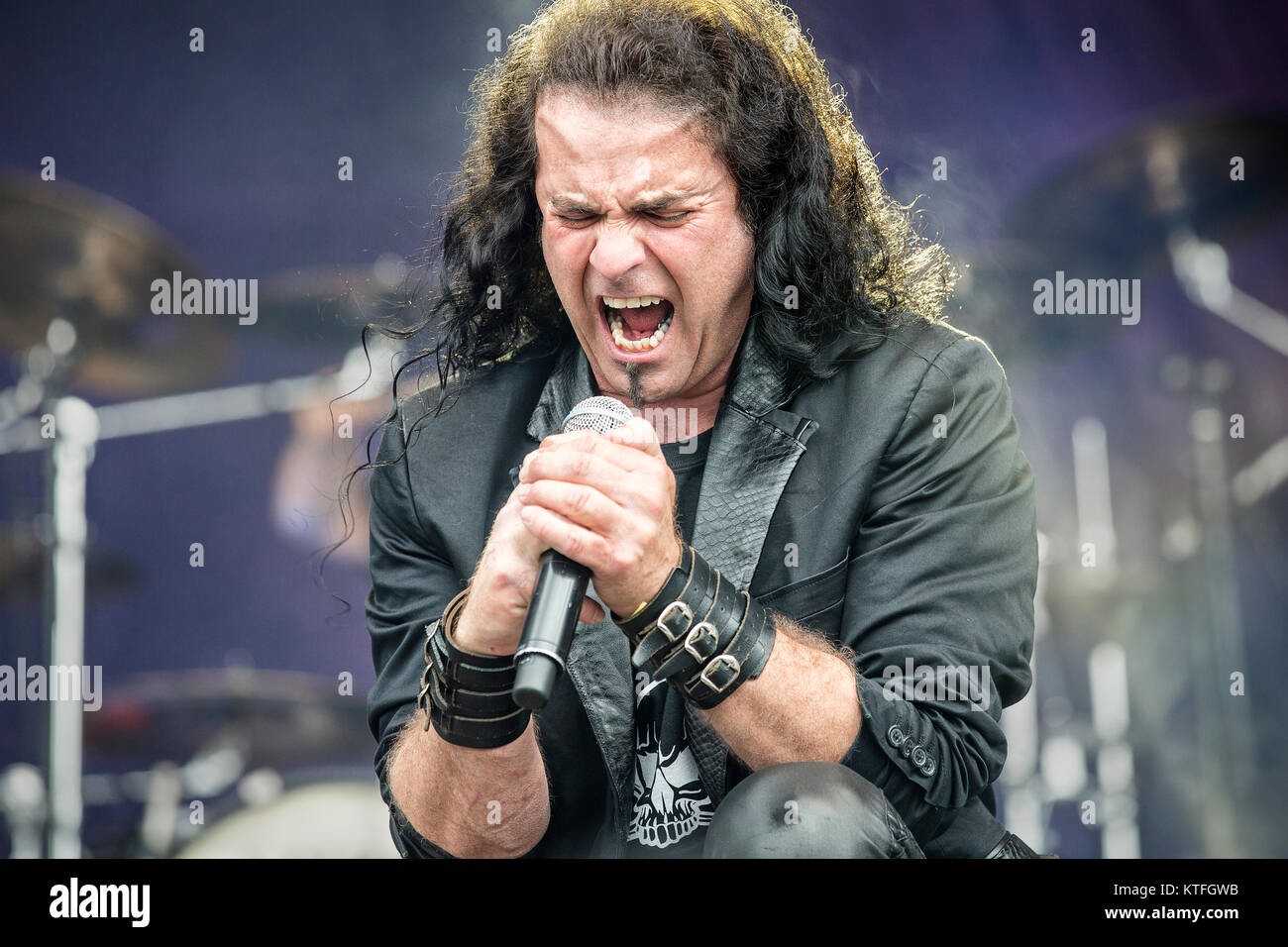 The Norwegian progressive metal band Pagan’s Mind performs a live concert at the Norwegian music festival Tons of Rock 2015. Here vocalist Nils K. Rue is seen live on stage. Norway, 19/06 2015. Stock Photo