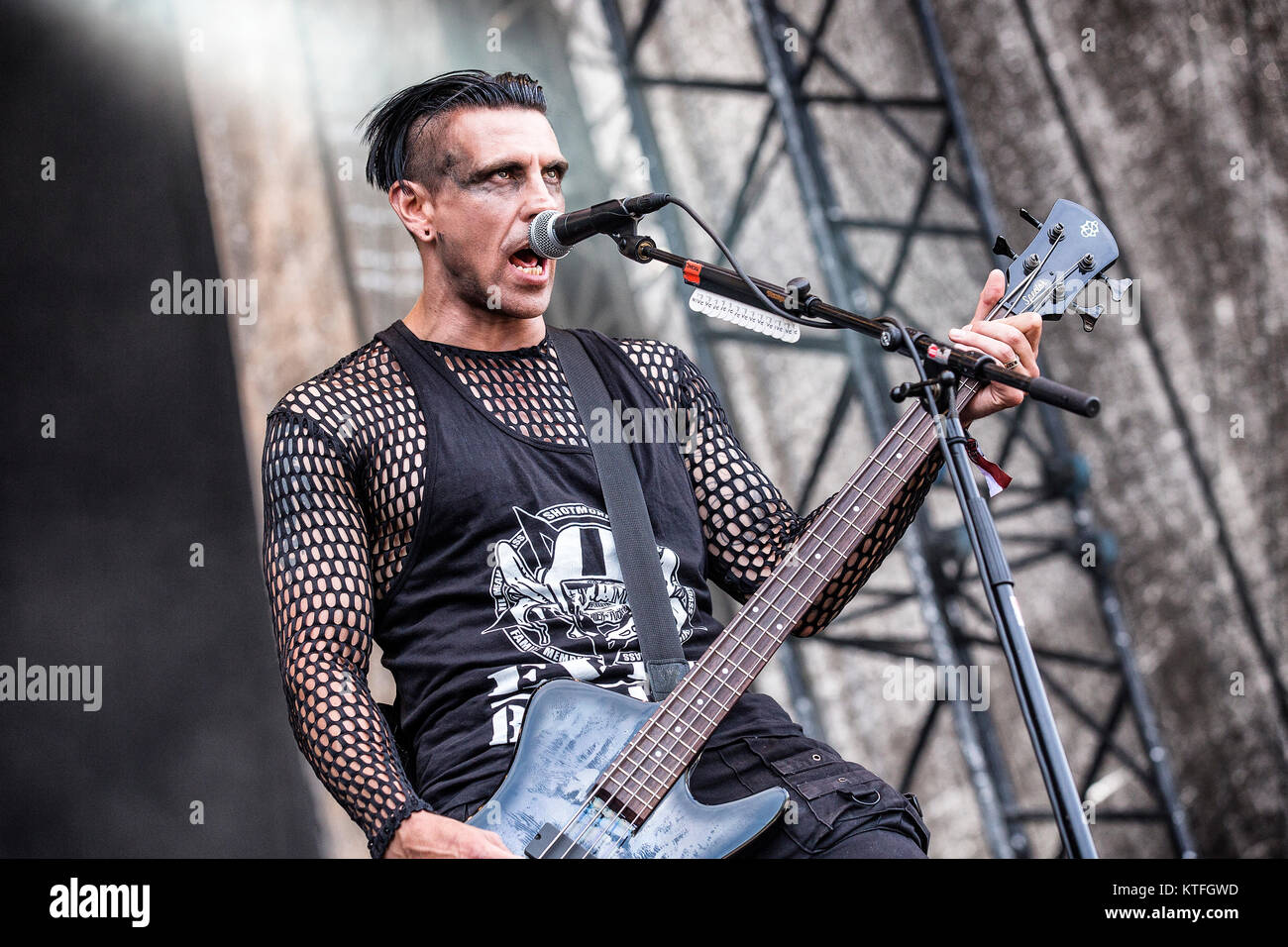 The Swedish heavy metal band Pain performs a live concert at the