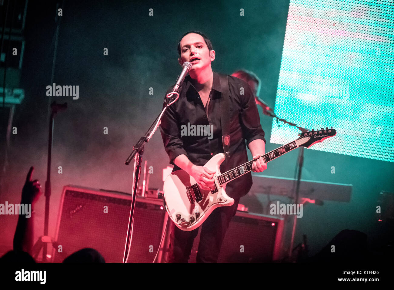 The English rock band Placebo performs a live concert at Sentrum Scene in  Oslo. Here singer and musician Brian Molko is seen live on stage. Norway,  16/10 2016 Stock Photo - Alamy
