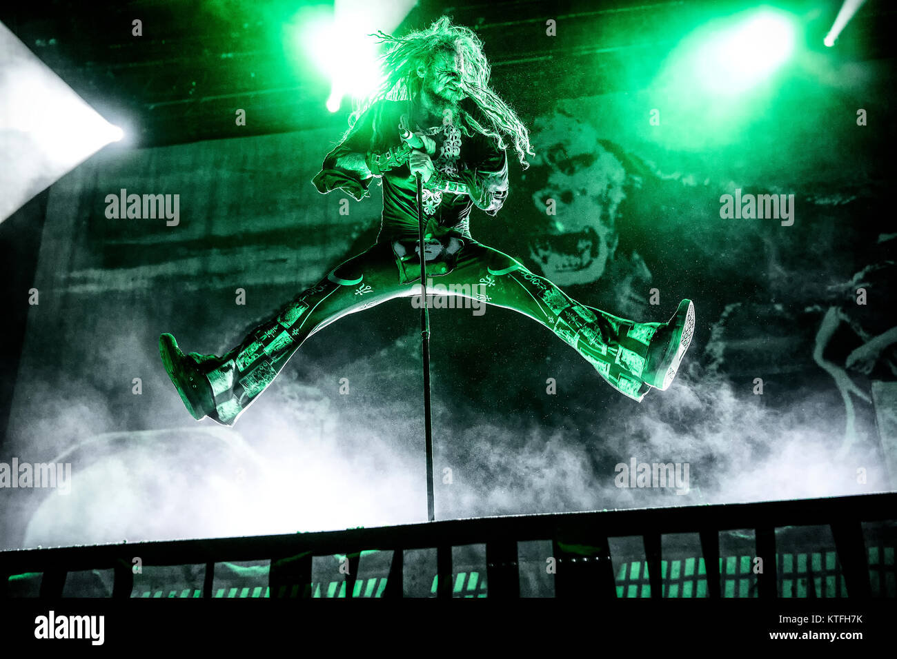 Norway, Halden – June 22, 2017. The American singer and musician Rob Zombie performs a live concert during the Norwegian music festival Tons of Rock 2017. Stock Photo