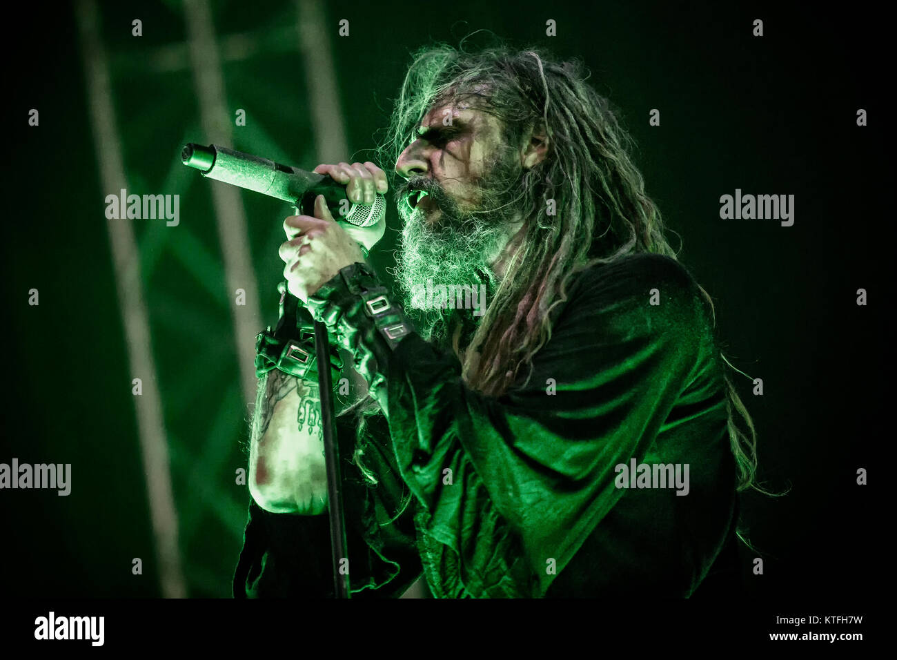 Norway, Halden – June 22, 2017. The American singer and musician Rob Zombie performs a live concert during the Norwegian music festival Tons of Rock 2017. Stock Photo