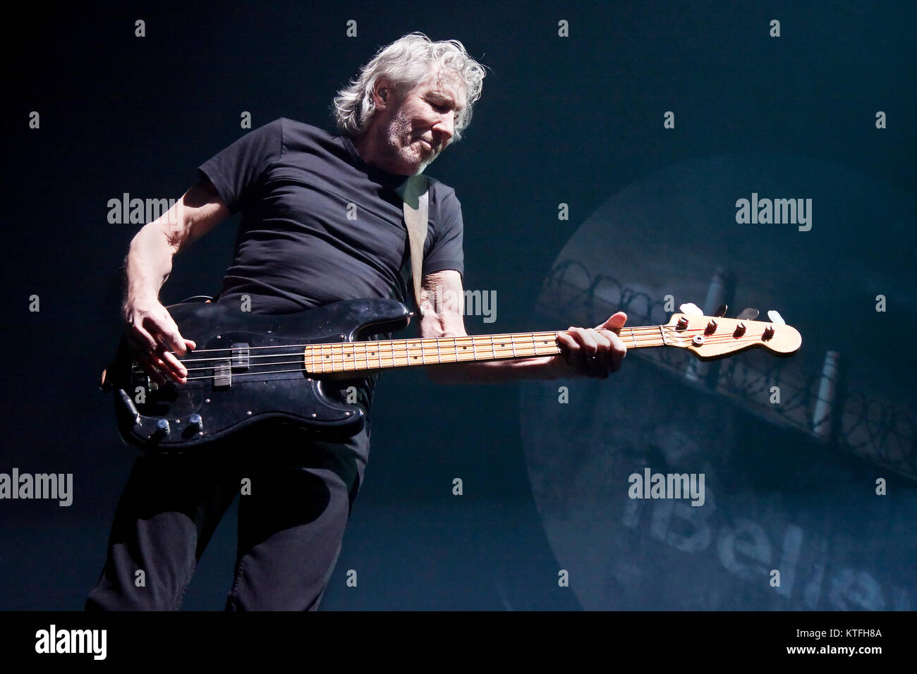 The British singer, songwriter and musician Roger Waters performs a live concert at Telenor Arena in Oslo. Roger Waters is well known as the co-founder and band member of the progressive rock band Pink Floyd. Norway, 30/04 2011. Stock Photo