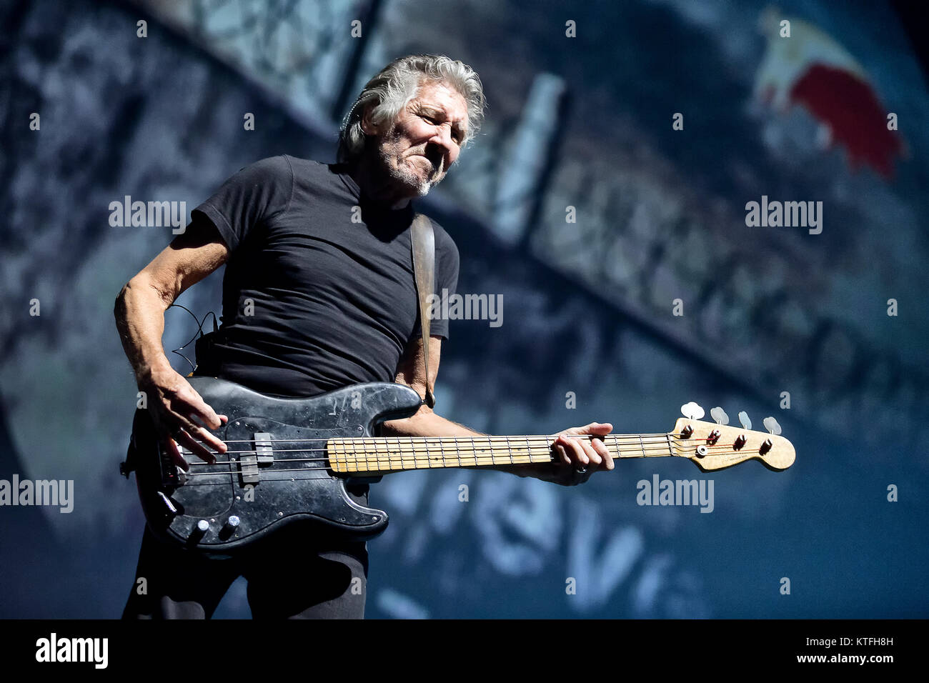 The British singer, songwriter and musician Roger Waters performs a live concert at Telenor Arena in Oslo. Roger Waters is well known as the co-founder and band member of the progressive rock band Pink Floyd. Norway, 14/08 2013. Stock Photo
