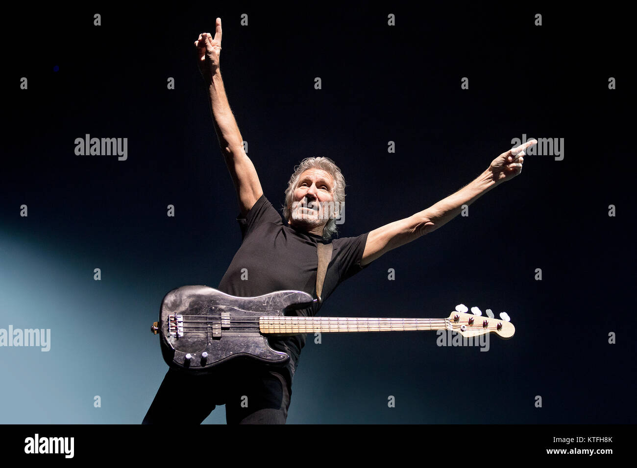 The British singer, songwriter and musician Roger Waters performs a live concert at Telenor Arena in Oslo. Roger Waters is well known as the co-founder and band member of the progressive rock band Pink Floyd. Norway, 14/08 2013. Stock Photo