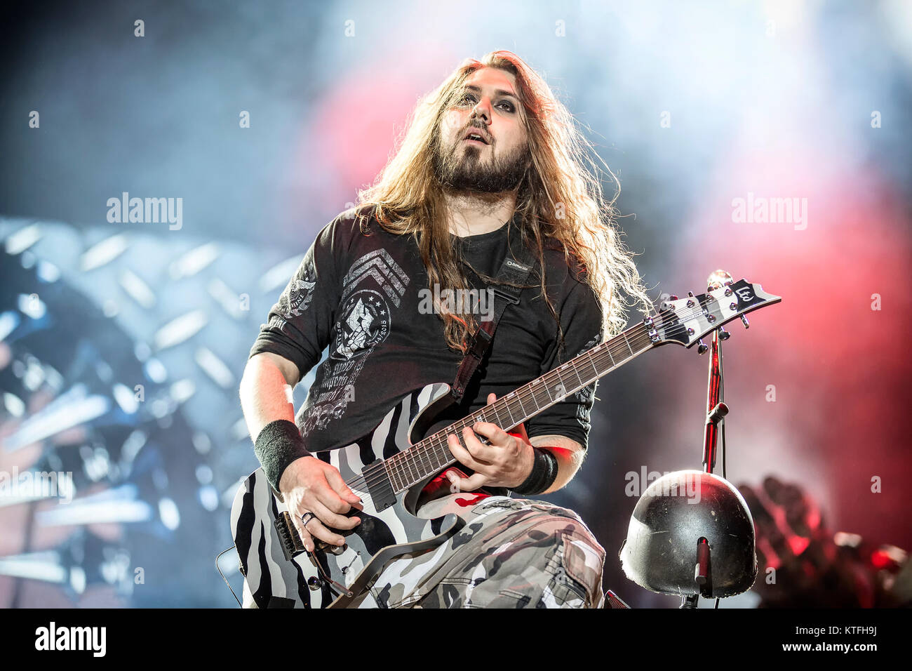 The Swedish heavy metal band Sabaton performs a live concert at the