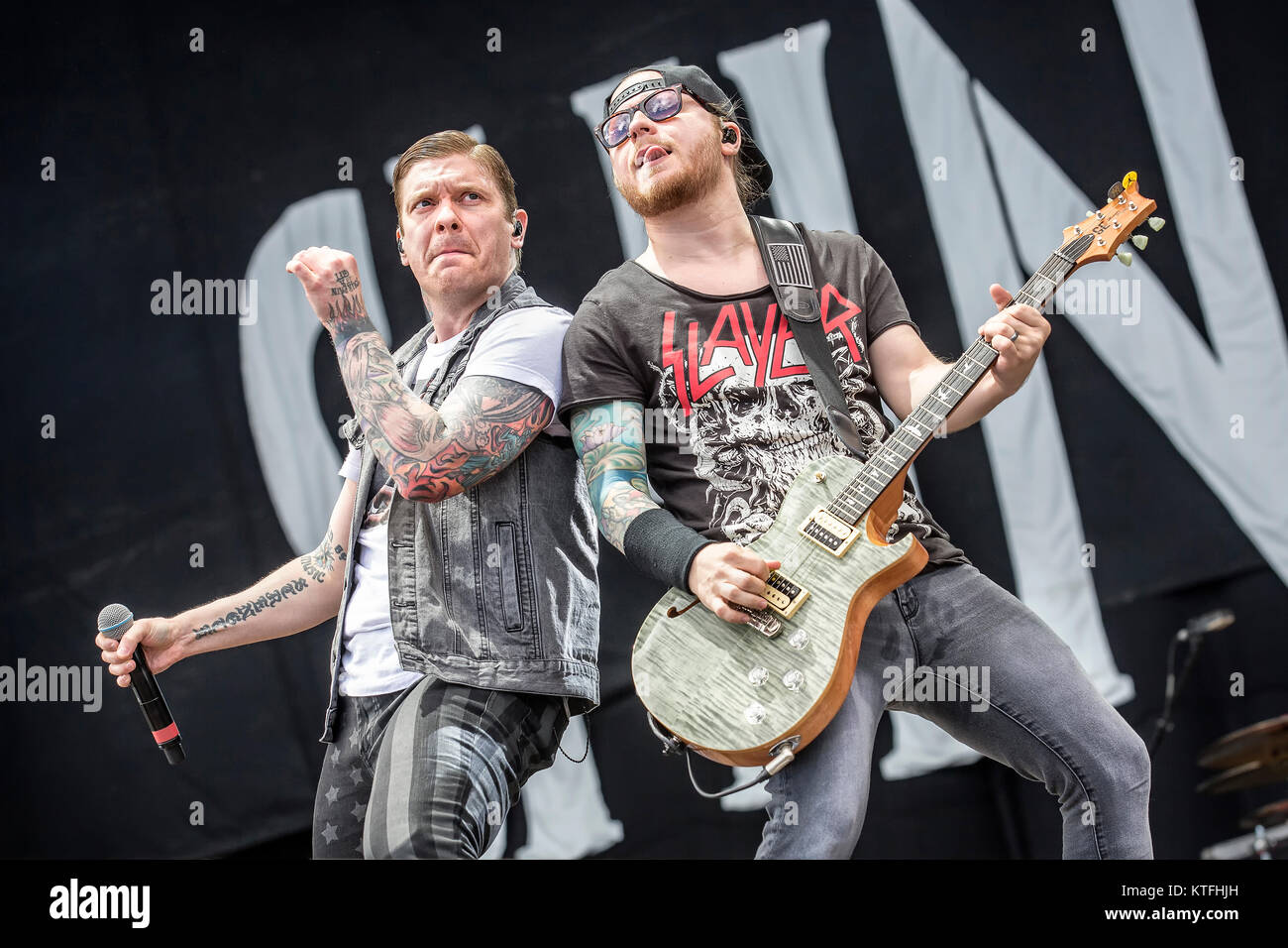 The American hard rock band Shinedown performs a live concert at the Sweden Rock Festival 2016