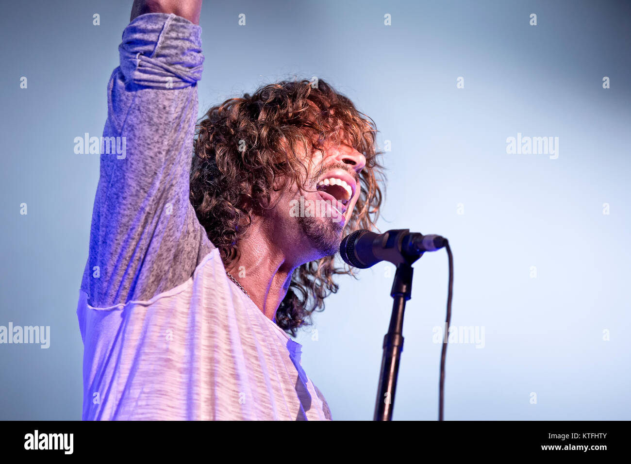 Soundgarden, the American rock and grunge band, performs a live concert at Spektrum in Oslo. Here lead singer and guitarist Chris Cornell is seen live on stage. Norway, 07/09 2013. Stock Photo
