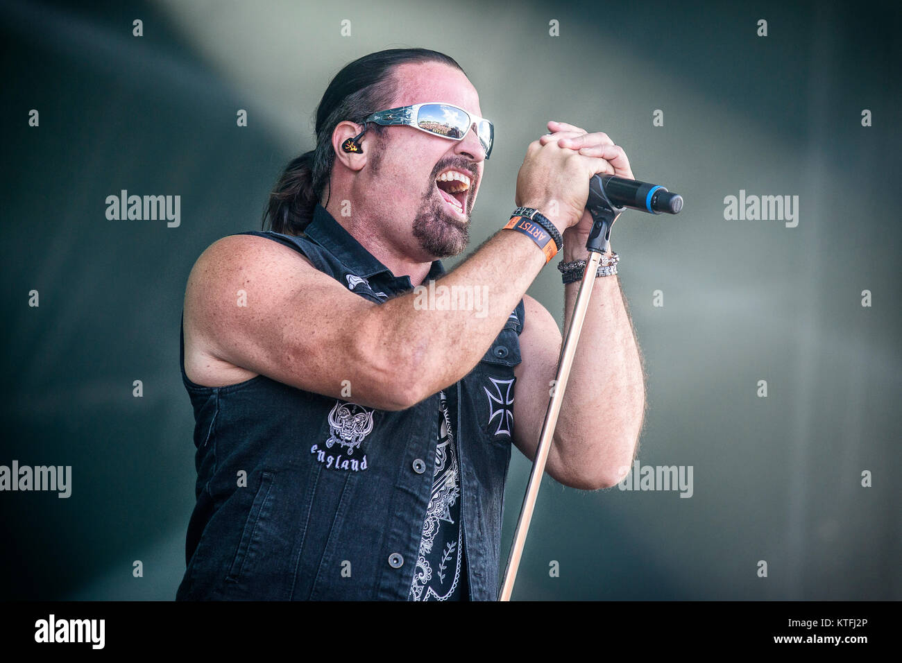 The American progressive metal band Symphony X performs a live concert