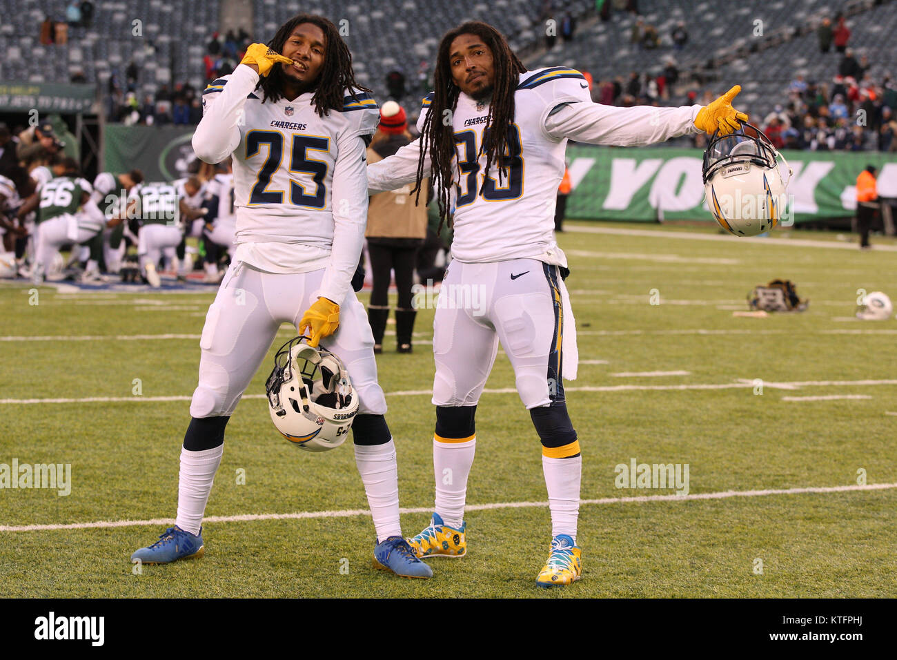 Los Angeles Chargers safety Derwin James Jr. (3) in an NFL football game  Sunday, Jan. 8, 2023, in Denver. (AP Photo/David Zalubowski Stock Photo -  Alamy