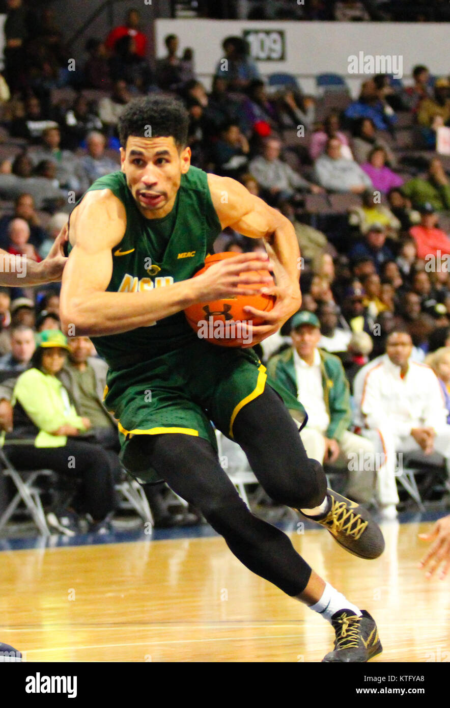 December 23, 2017 - Norfolk State Spartans guard Preston Bungei (1) with the ball during the Norfolk State Spartans vs Old Dominion Monarchs game at the Norfolk Scope in Norfolk, Va. Old Dominion beat Norfolk State 61-50. Jen Hadsell/CSM Stock Photo