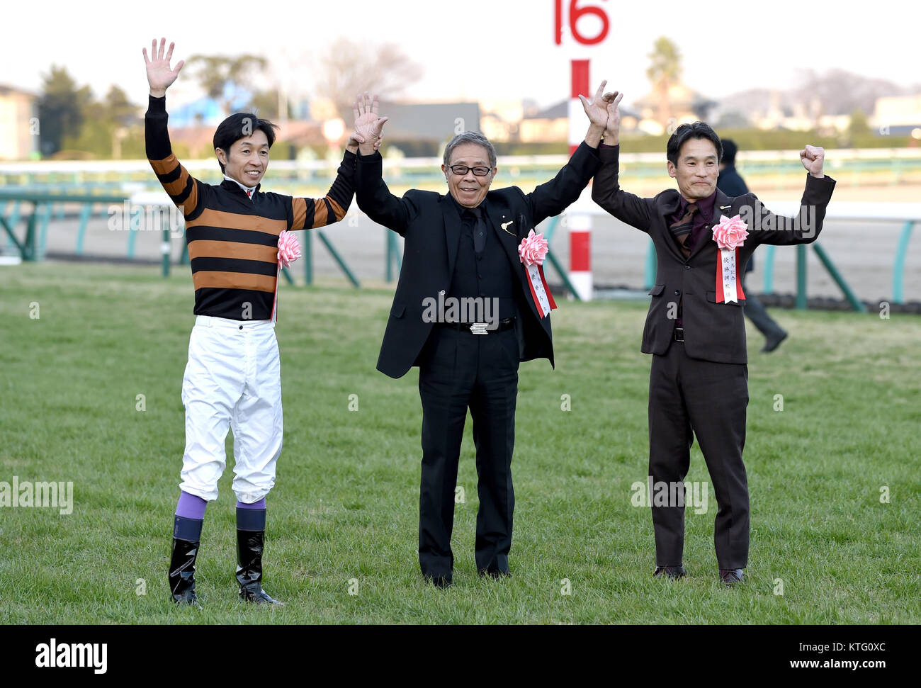 Funabashi, Chiba, Japan. 24th Dec, 2017. (LR) Yutaka Take, Saburo