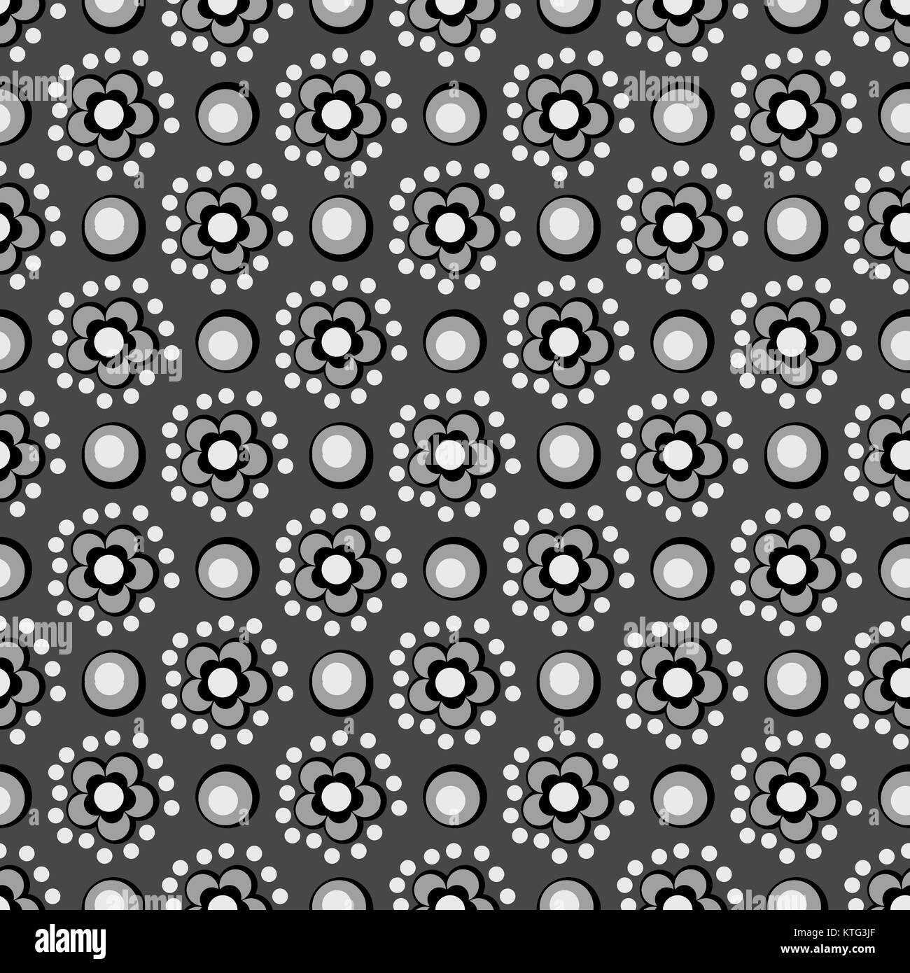 Seamless background image of vintage grey round cross dot line flower ...