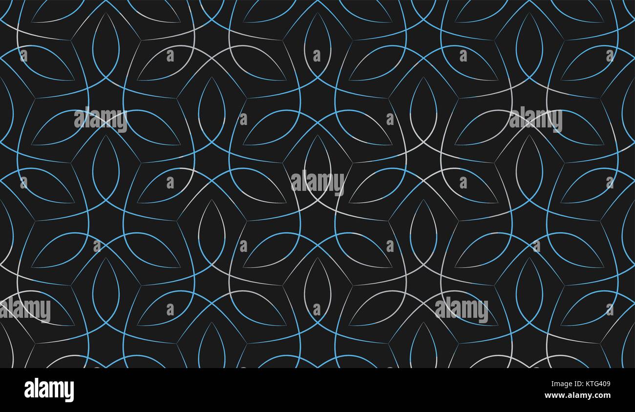 Background image of seamless blue and white vine line repeat pattern