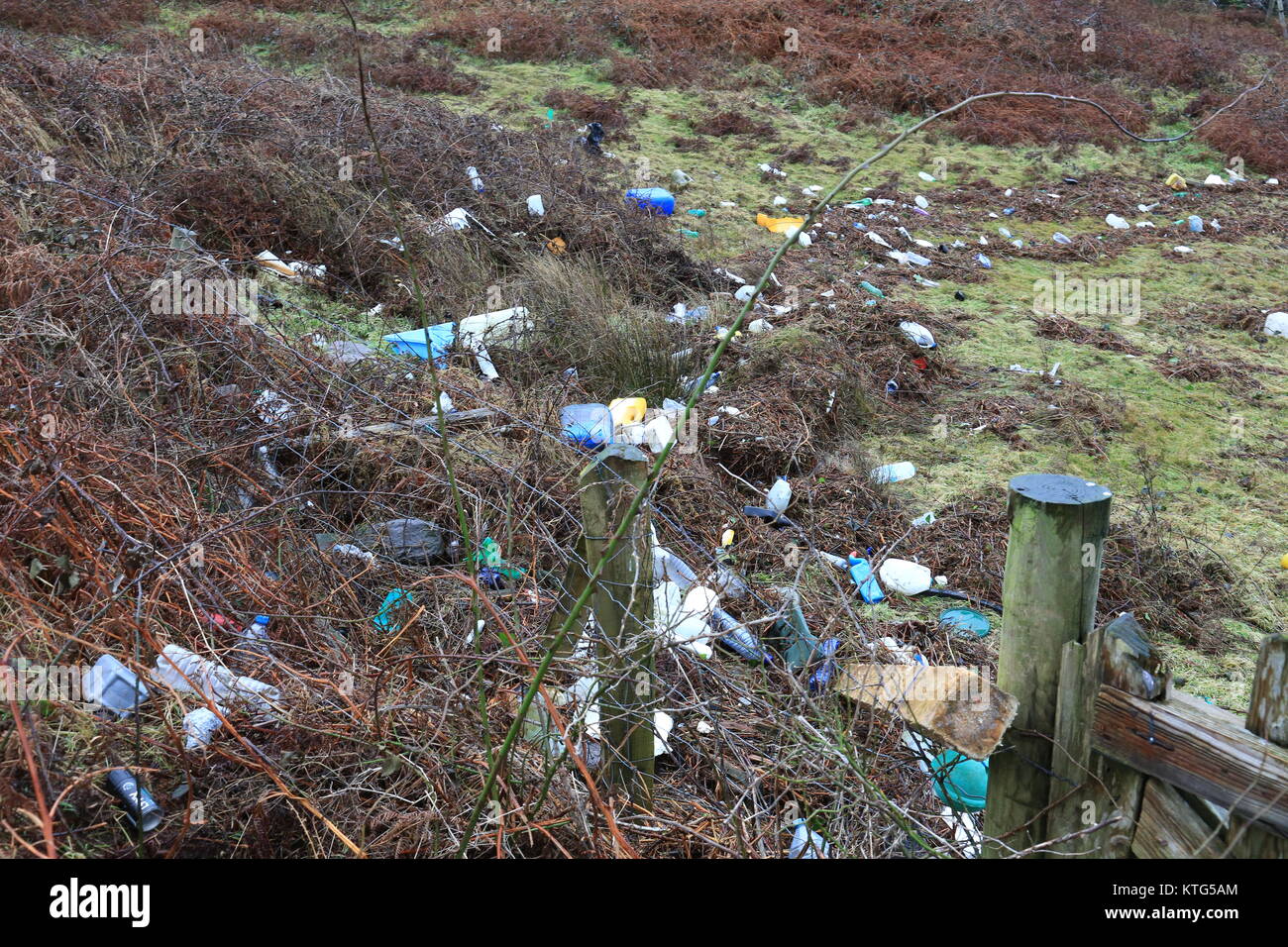 Examples of pollution in the Irish landscape Stock Photo