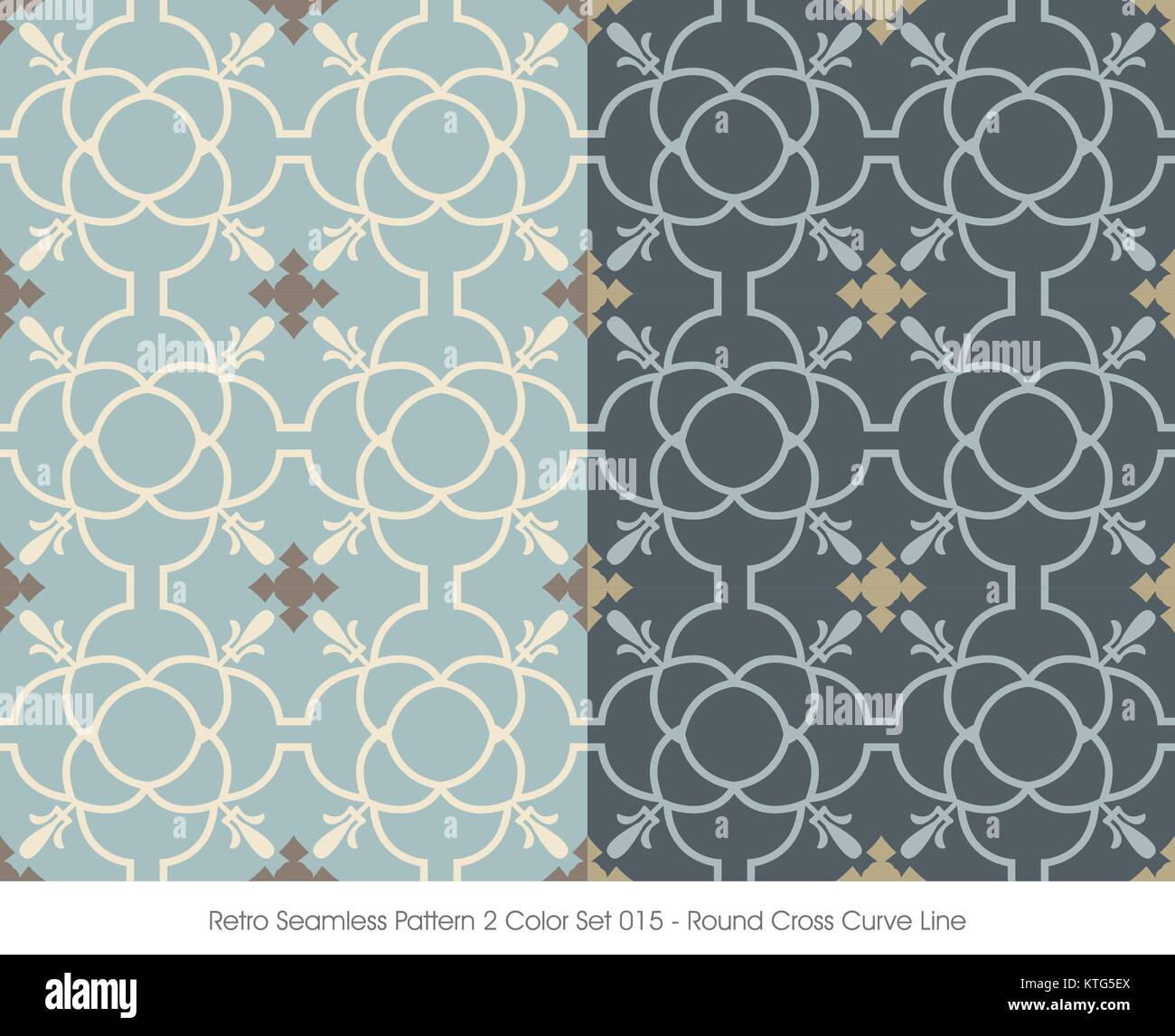 Retro Seamless Pattern Round Cross Curve Line Stock Vector Image & Art ...