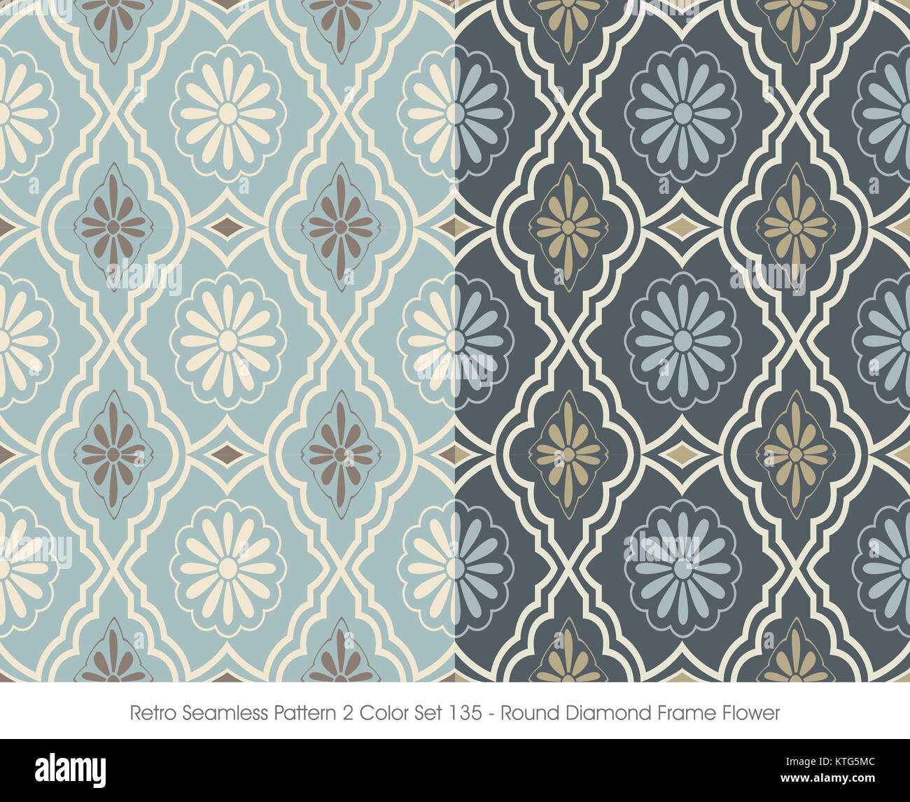 Retro Seamless Pattern Round Diamond Frame Stock Vector Image & Art - Alamy