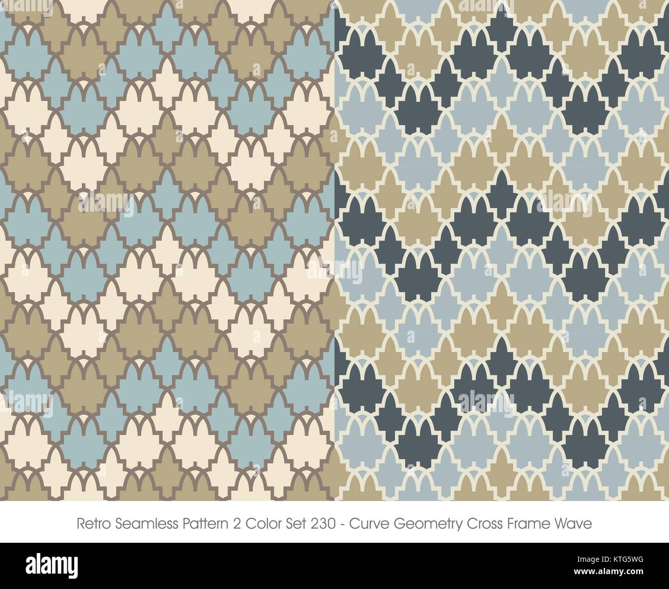 Retro Seamless Pattern Curve Geometry Cross Frame Wave Stock Vector ...