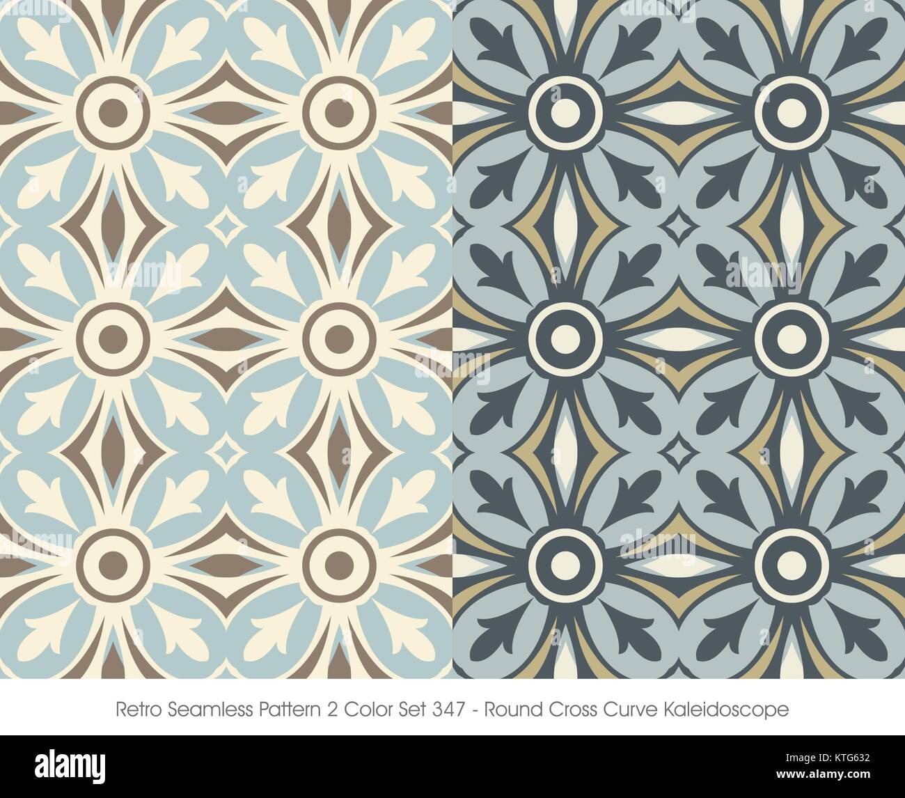 Retro Seamless Pattern Round Cross Curve Kaleidoscope Stock Vector ...