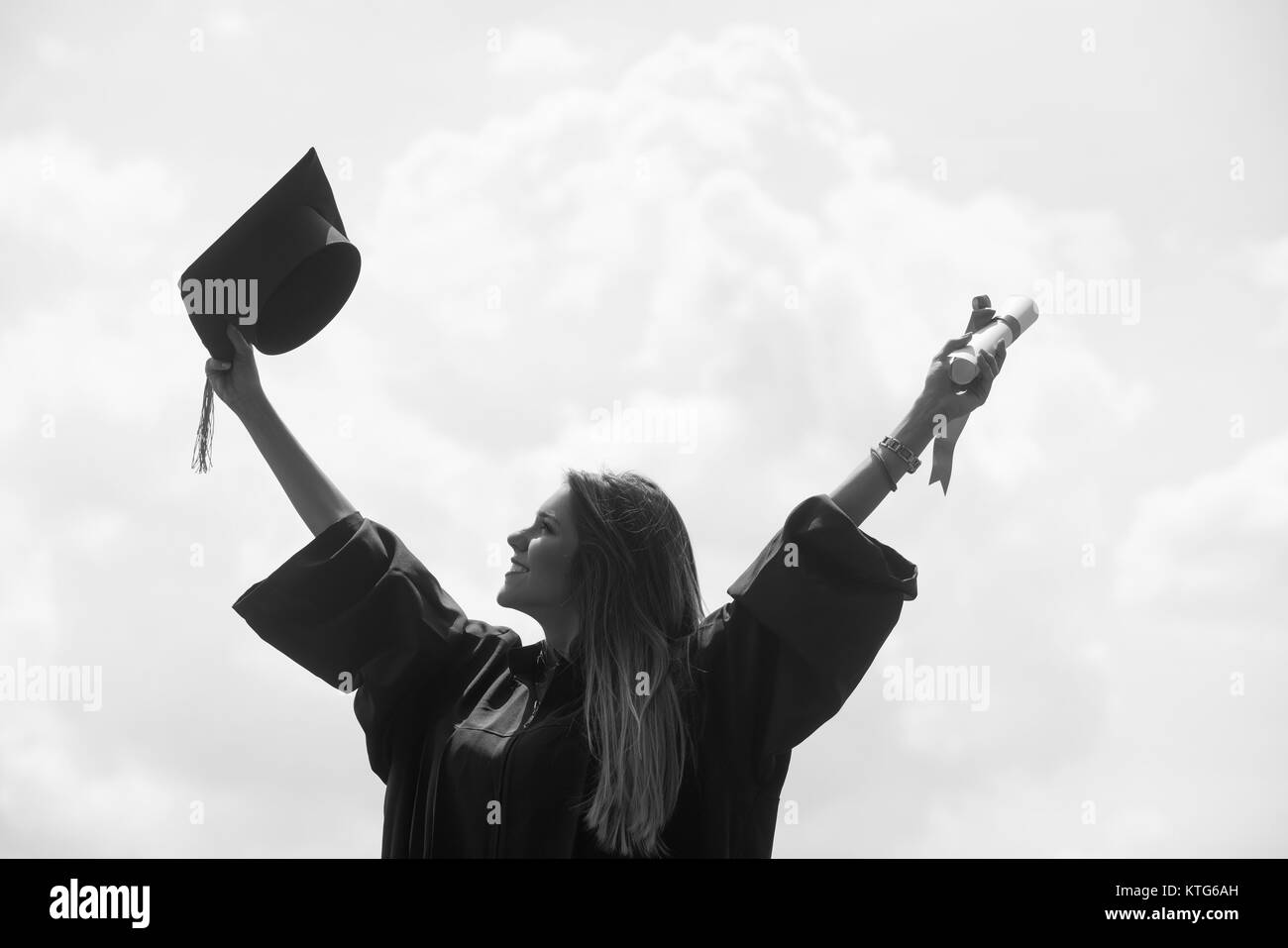 Graduation day woman Black and White Stock Photos & Images - Alamy