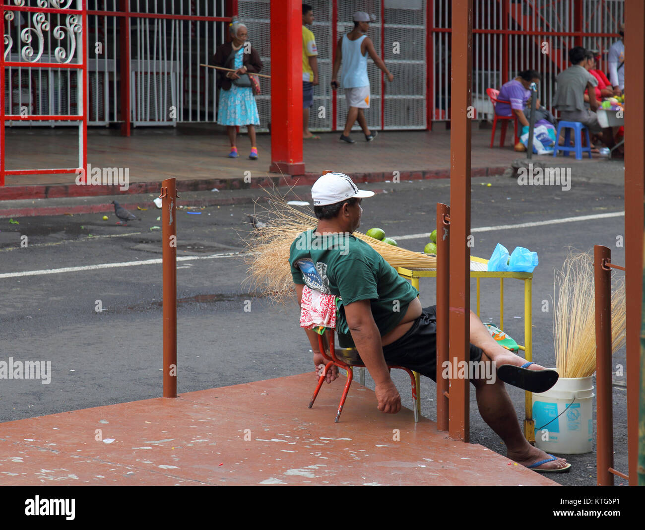 street vendor in downtown papeete on Tahiti Stock Photo