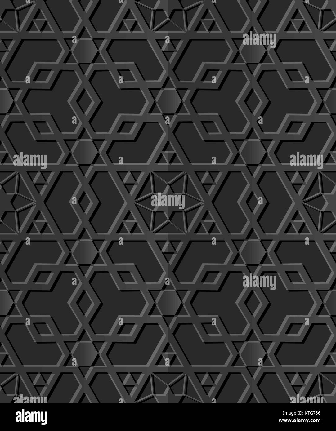 Islamic Vector Polygon Dark 3D paper art Islamic geometry cross polygon star Stock Vector ...