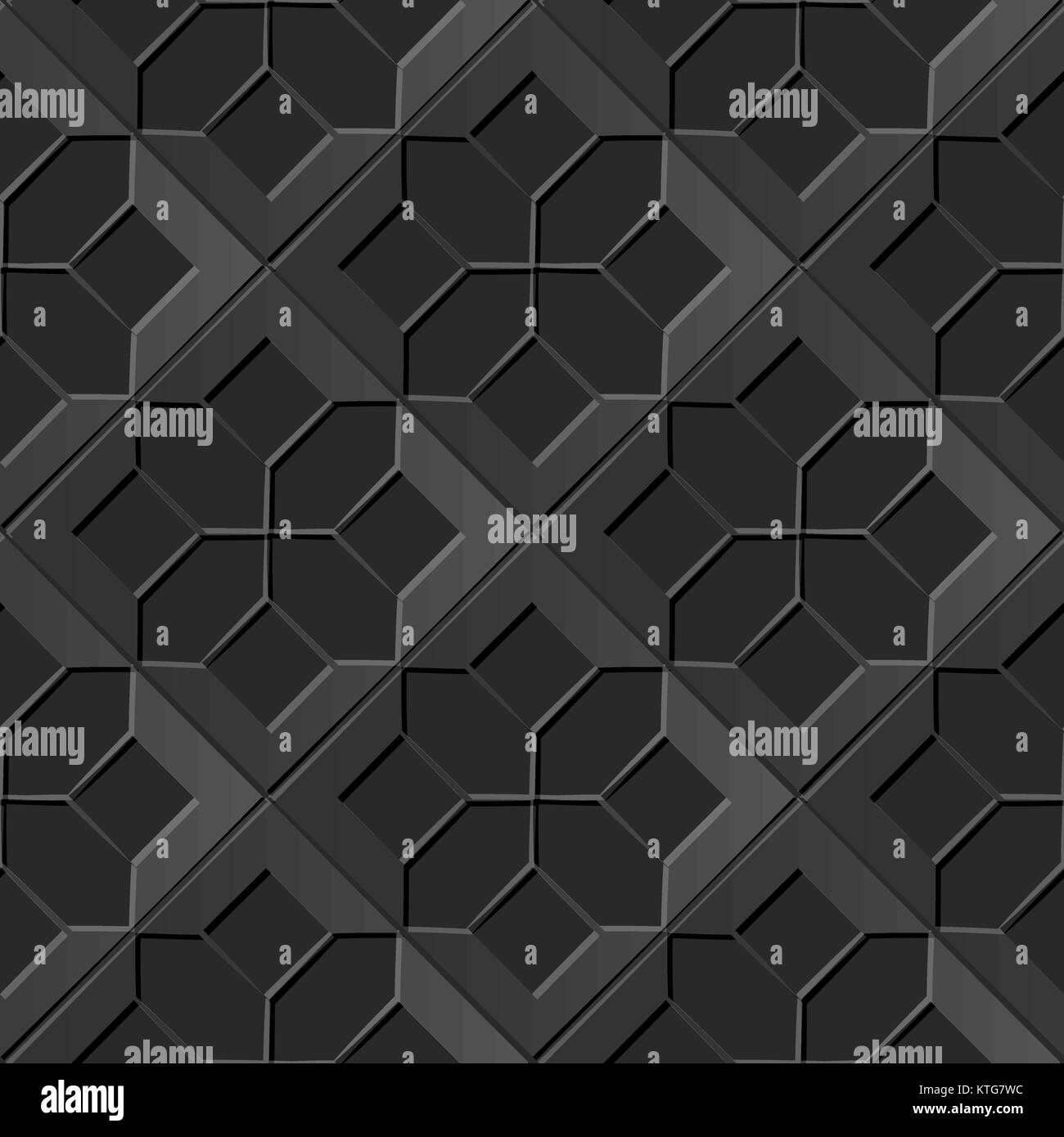 Seamless 3D dark paper cut art check star cross geometry Stock Vector ...