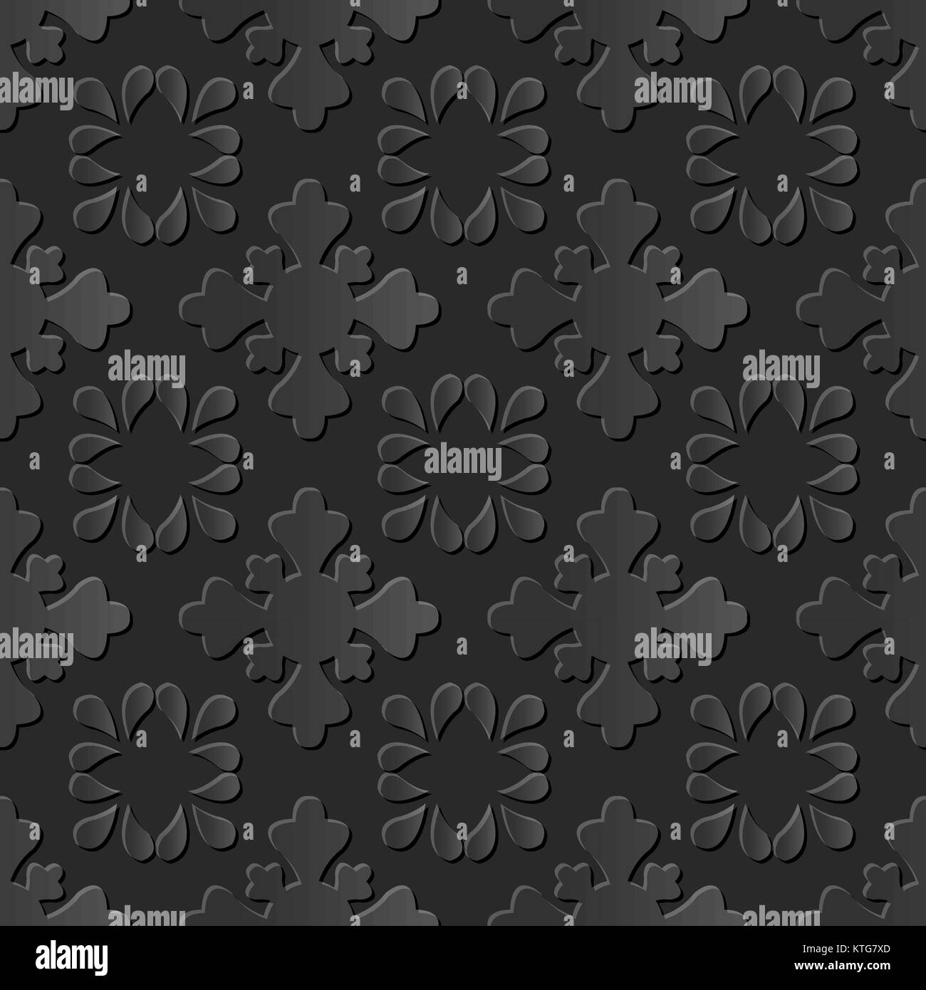 Seamless 3D dark paper cut art elegant cross flower Stock Vector Image ...