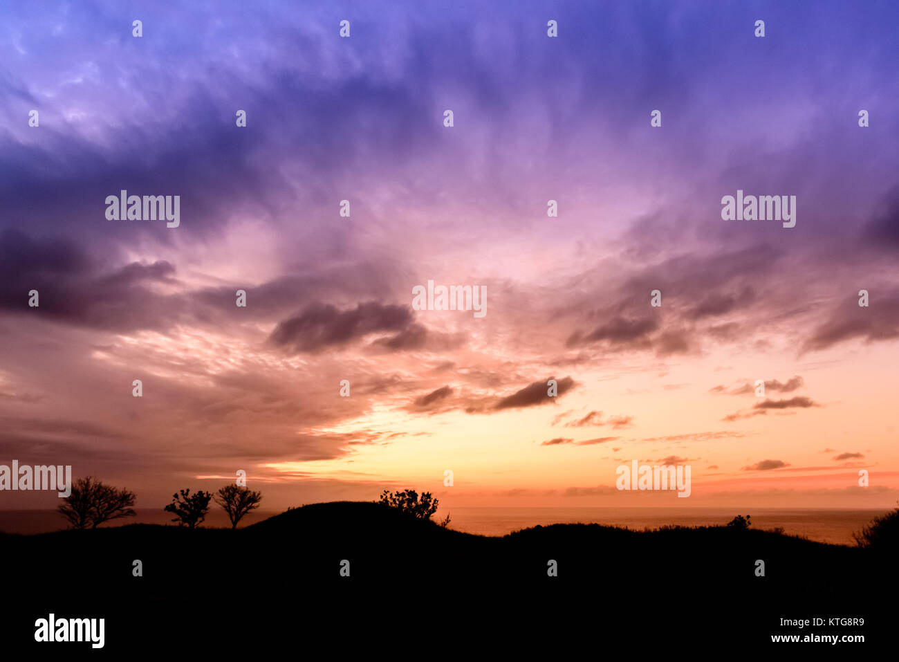 A colorful evening at Shireteko Five lakes park, Hokkaido, Japan Stock Photo