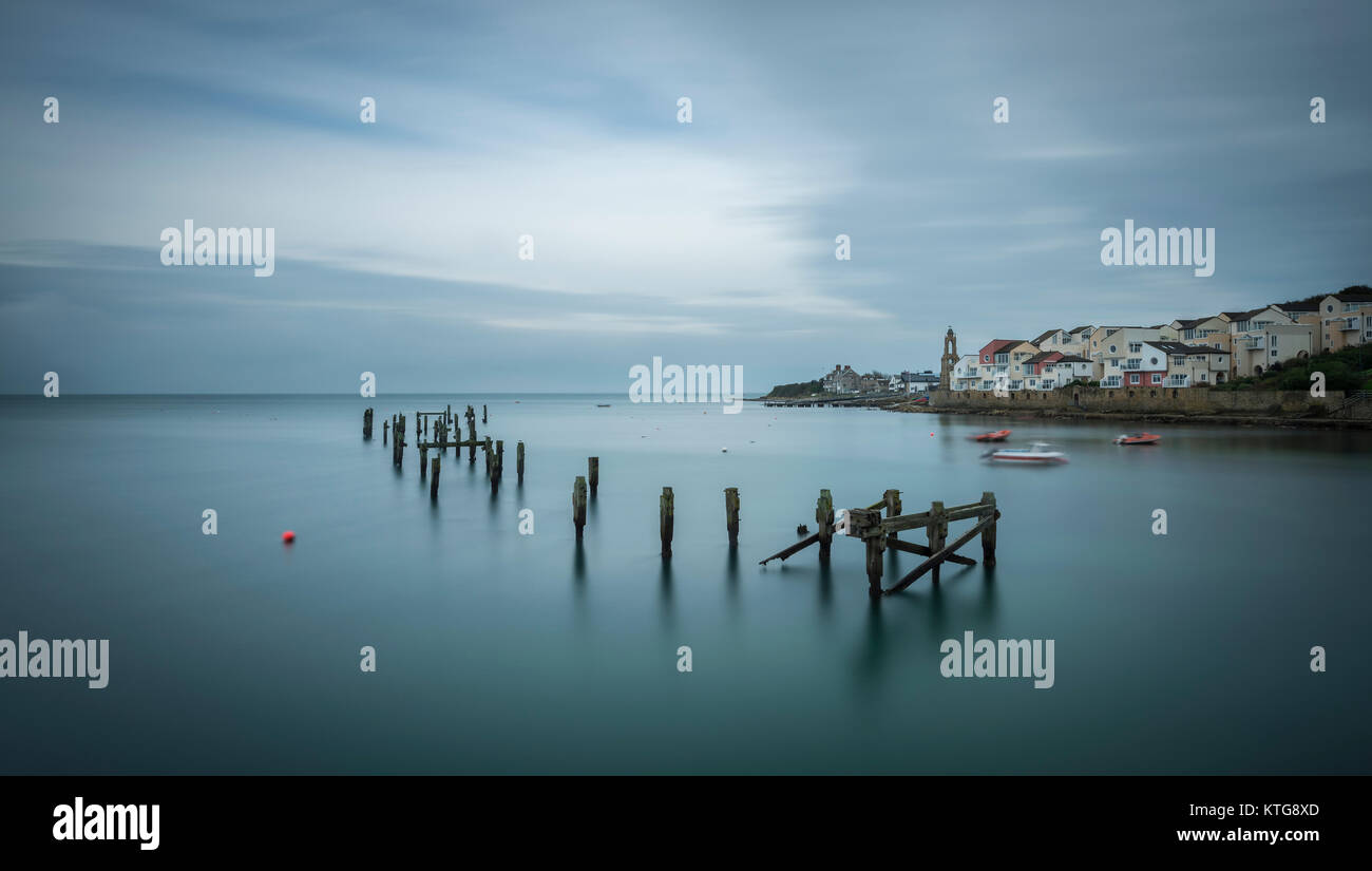The old pier at Swanage in Dorset. Stock Photo