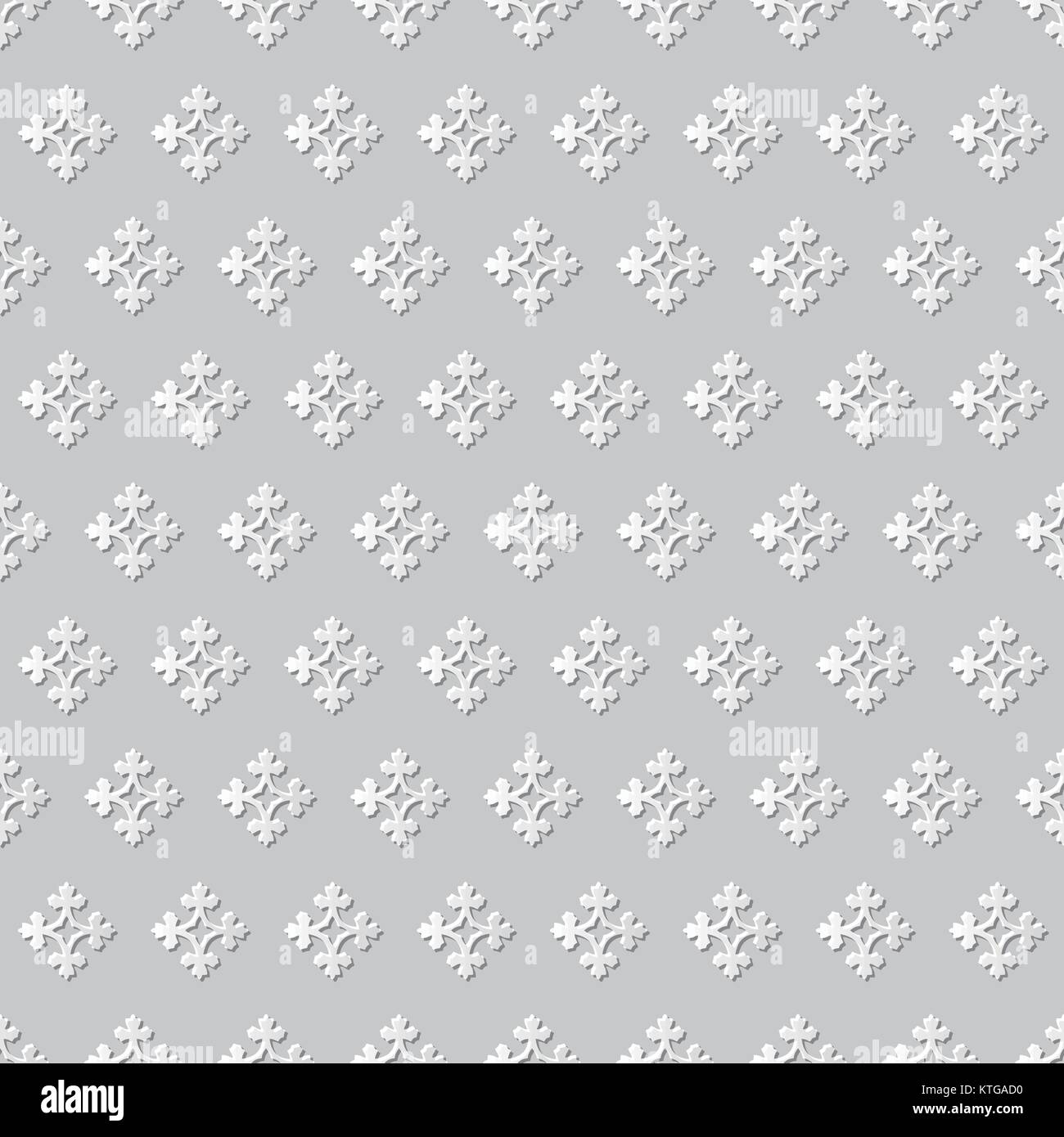Vector damask seamless 3D paper art Antique Cross Flower Stock Vector ...