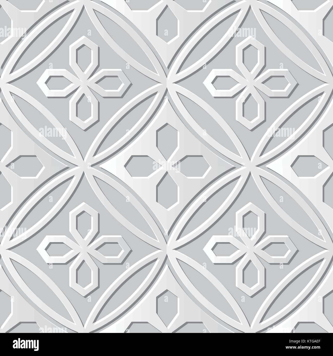 Vector damask seamless 3D paper art Polygon Cross Flower Stock Vector ...