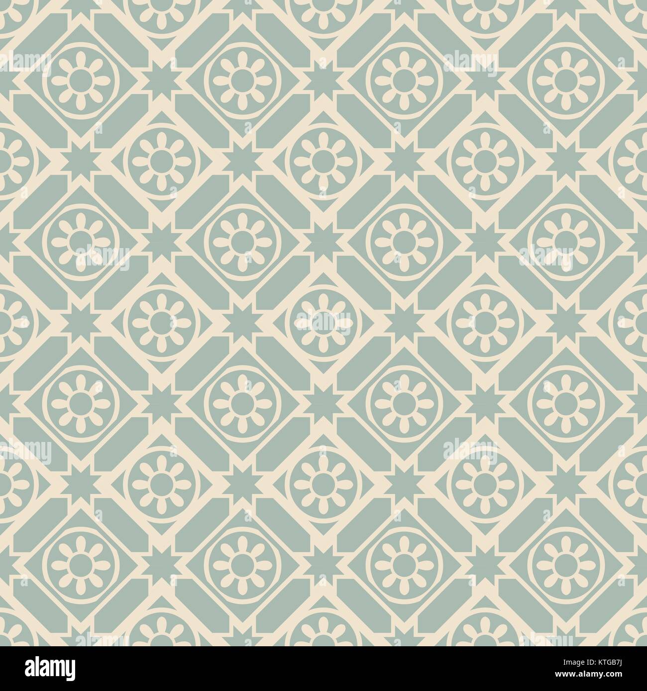 Antique seamless background round flower star check Stock Vector Image ...