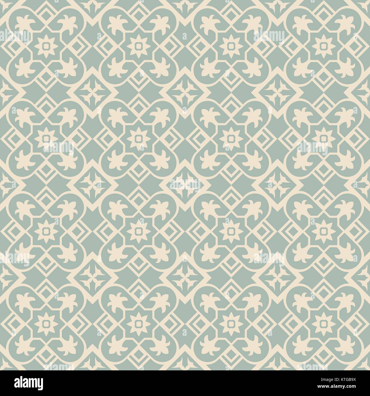 Antique seamless background square check cross flower Stock Vector ...