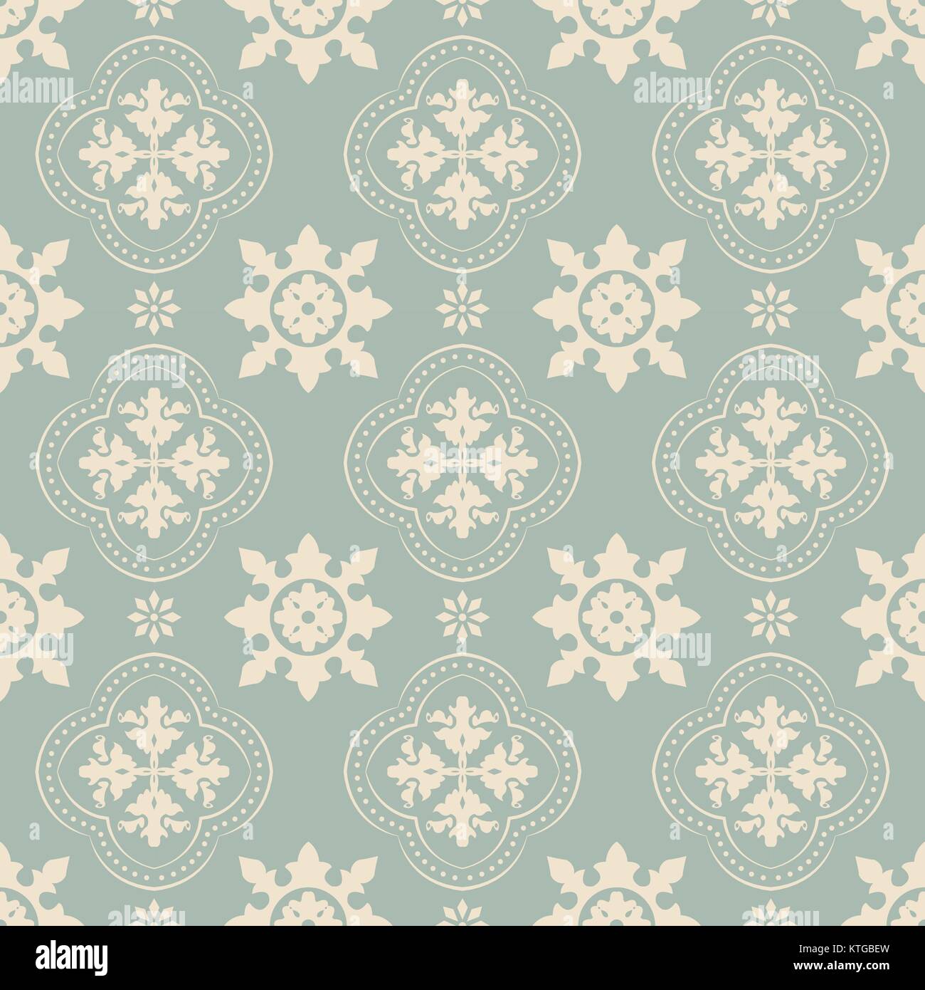 Antique seamless background round flower dot line Stock Vector Image ...