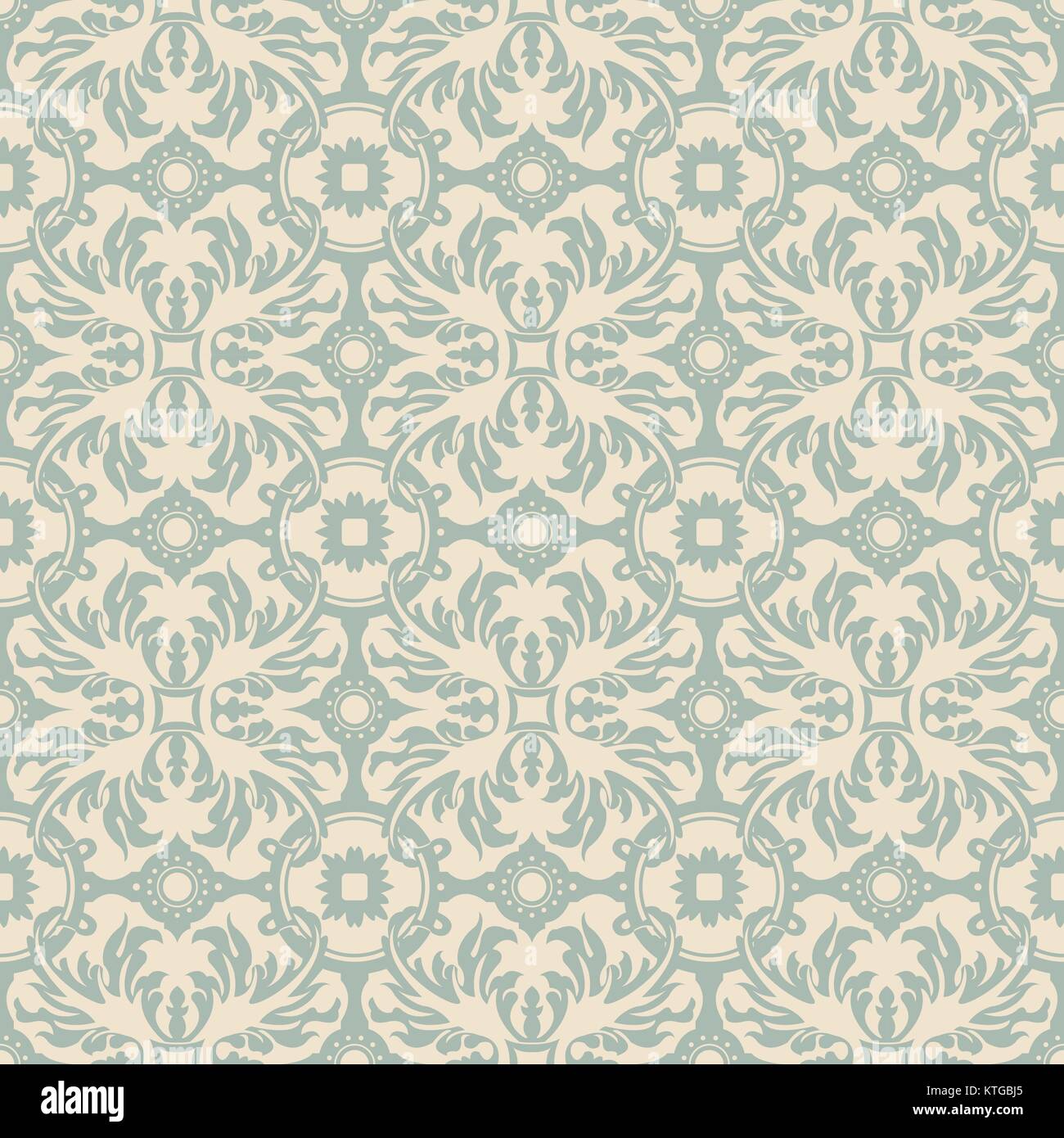Antique seamless background spiral leaf round flower Stock Vector Image ...