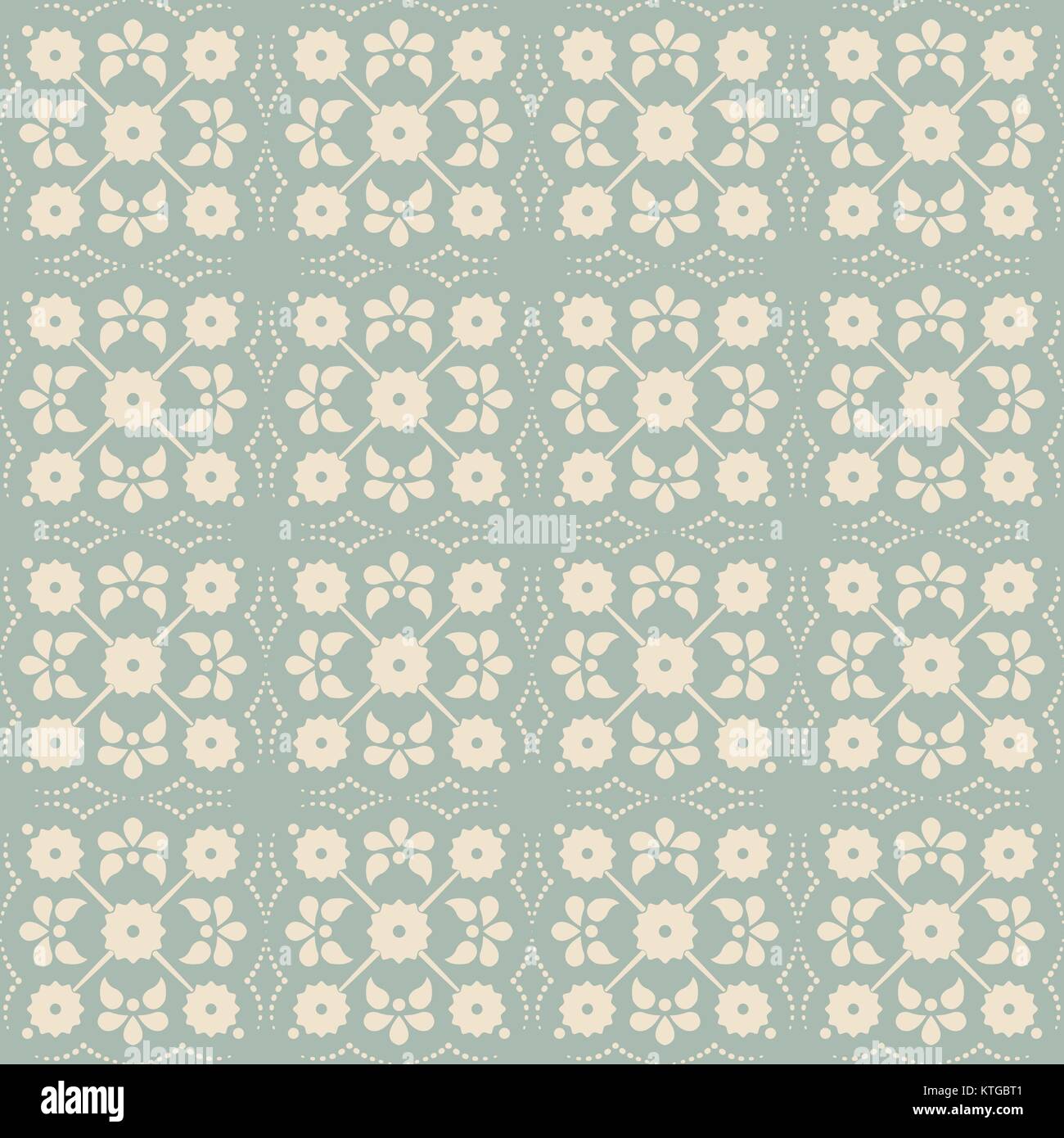 Antique seamless background vintage cross flower dot line Stock Vector ...